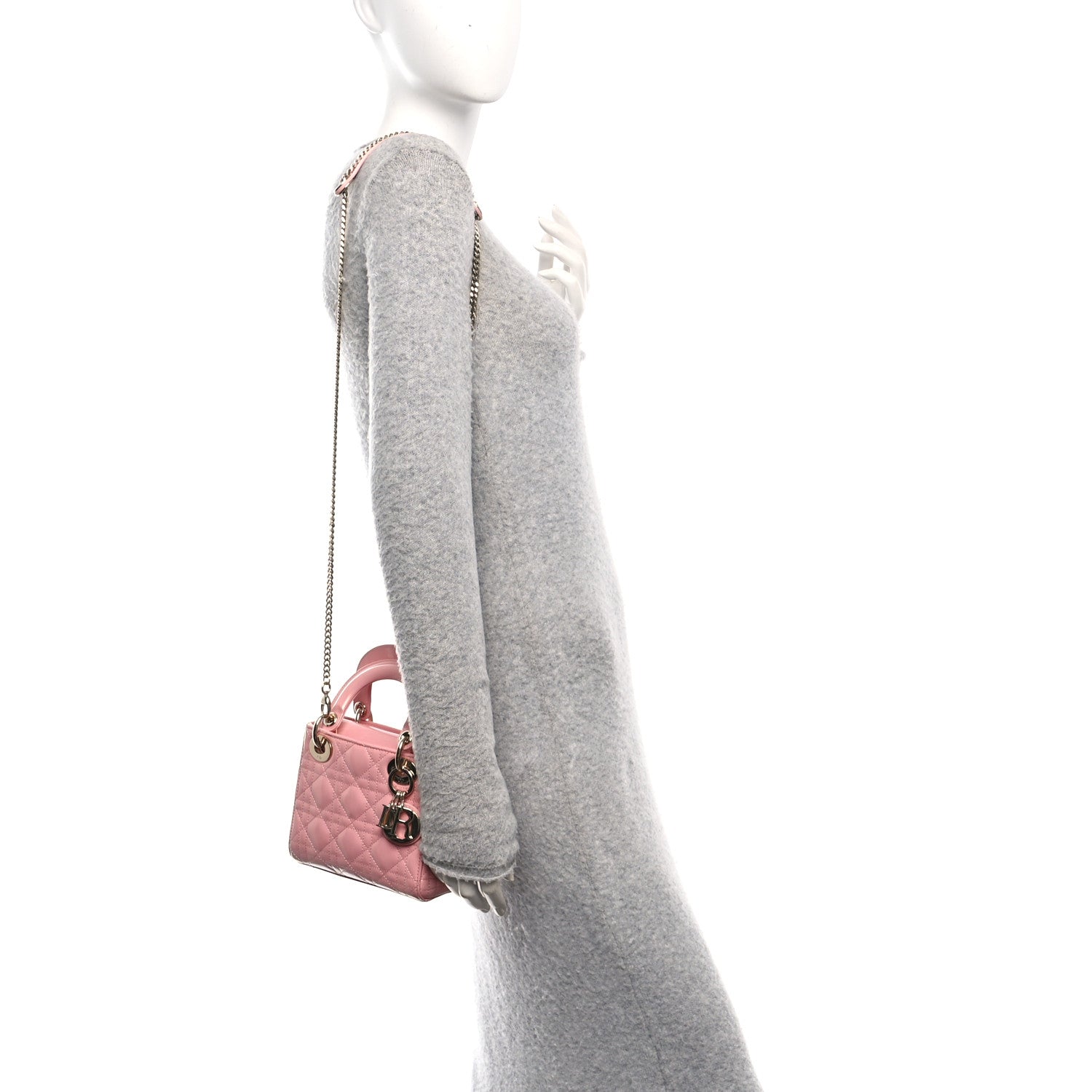 Christian Dior Patent Cannage Mini Lady Dior Pink 2 of 10