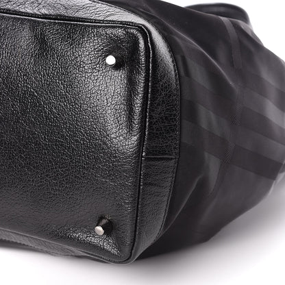 Burberry Nylon Tonal Check Diaper Bag Black 10 of 10