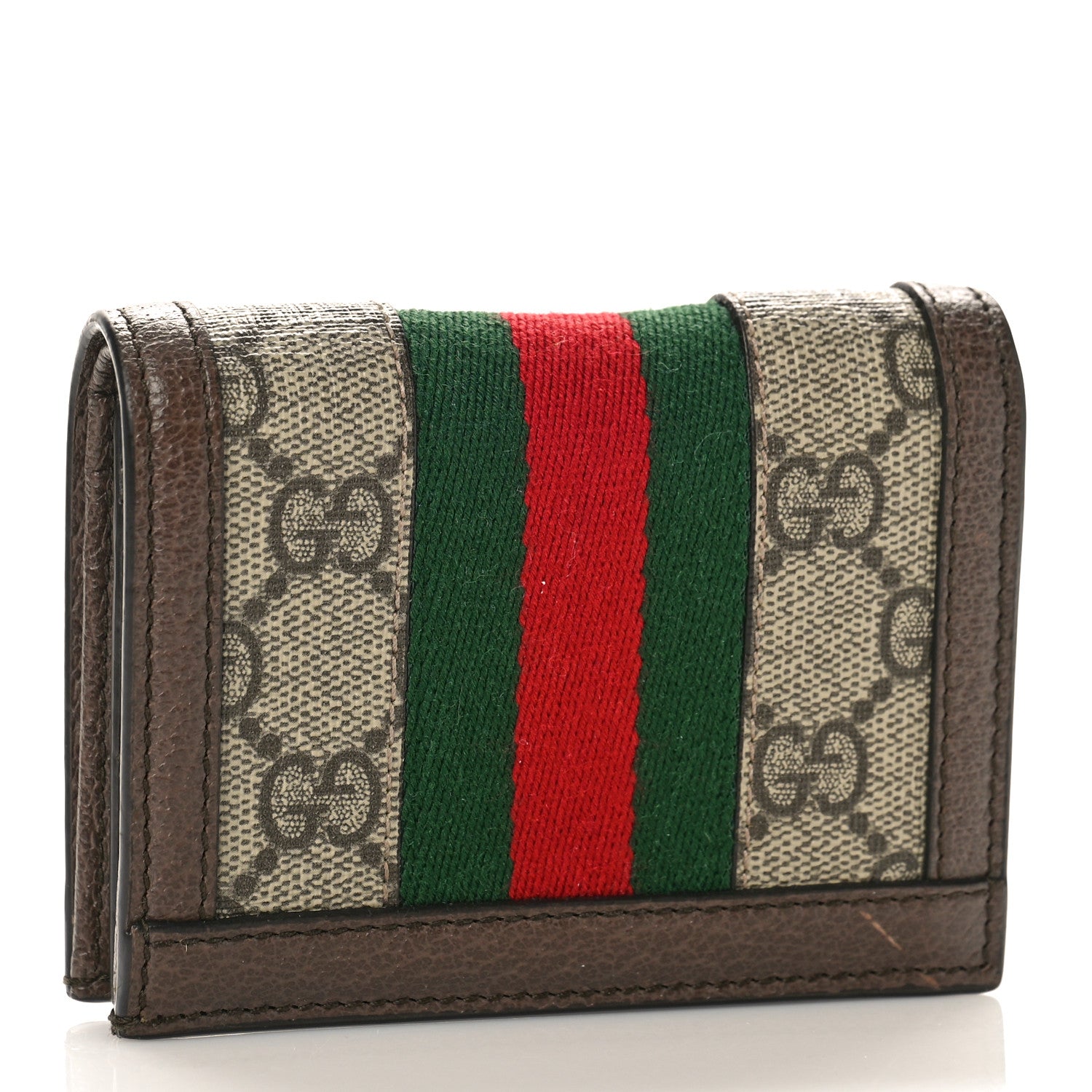 Gucci GG Supreme Monogram Web Ophidia Card Case Beige New Acero 3 of 10