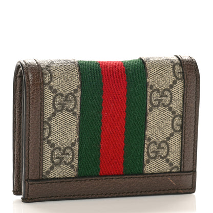 Gucci GG Supreme Monogram Web Ophidia Card Case Beige New Acero 3 of 10