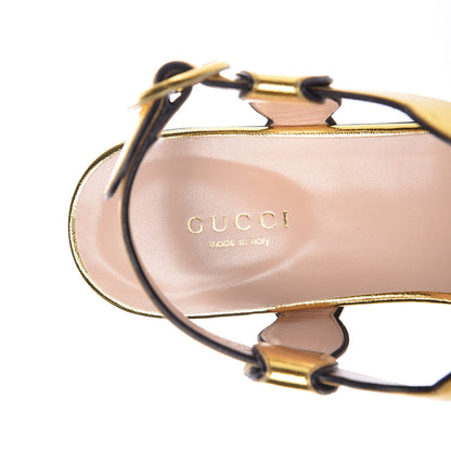 Gucci Metallic Nappa Willow Pearl Thong Sandals 39.5 Gold 5 of 8