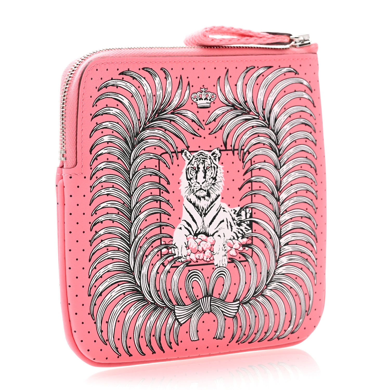 Hermes Swift Tigre Royal Bandana Carre Pocket Pouch Rose Ete 3 of 9
