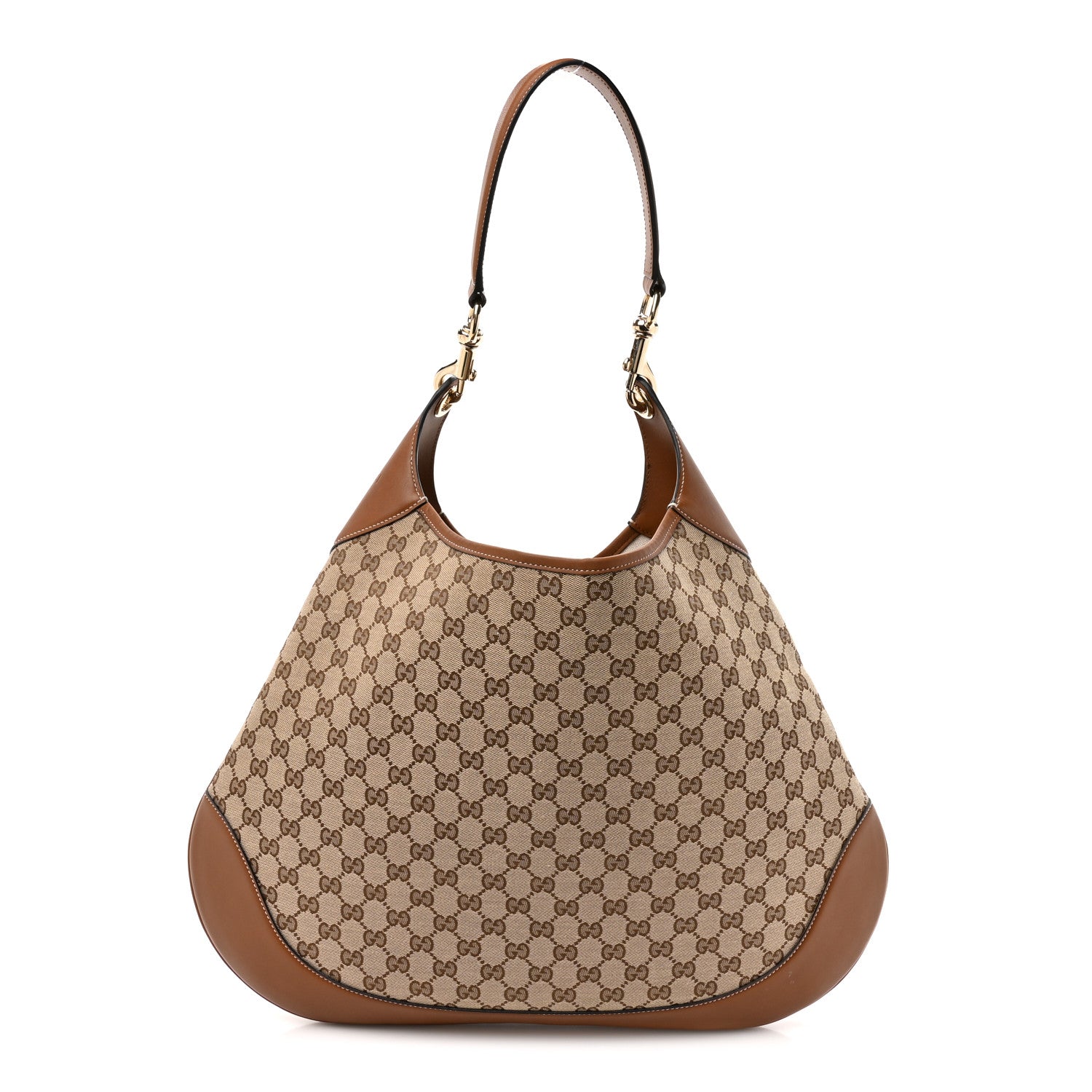 Gucci GG Supreme B Large Shoulder Bag Beige Dark Brown 1 of 13