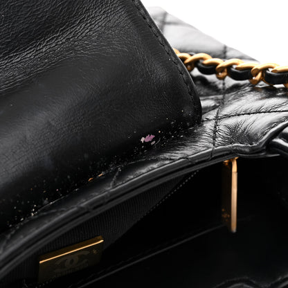 Chanel Shiny Aged Calfskin Quilted Nano Kelly Shopper Black 12 of 14