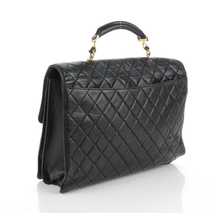 Chanel Lambskin Quilted Briefcase Laptop Bag Black 3 of 7