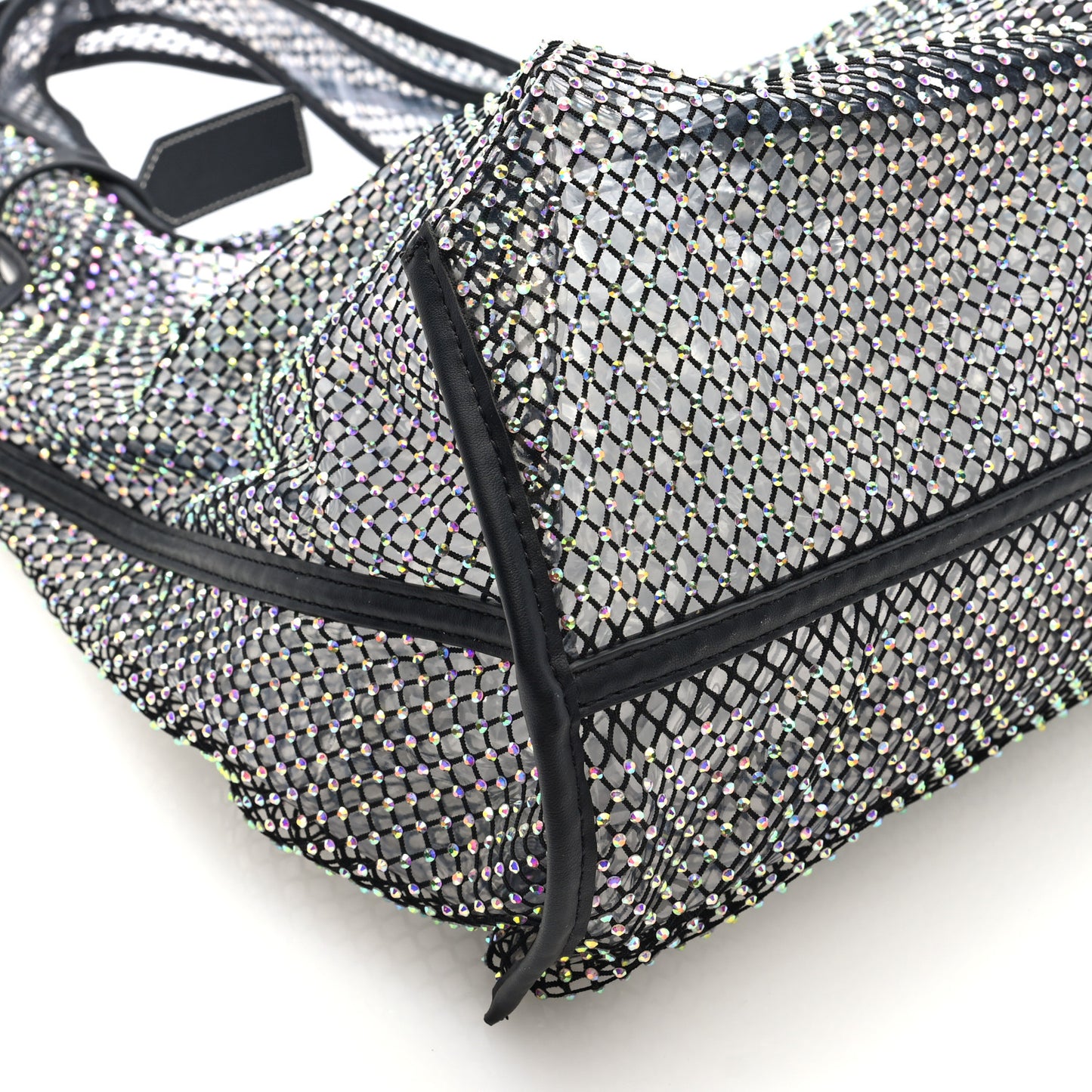 PVC Crystal Mesh Market Tote Black