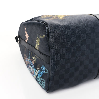 Louis Vuitton Damier Graphite Stamps Keepall Bandouliere 50 6 of 8