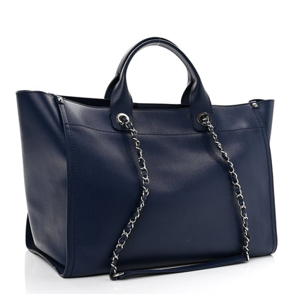 Chanel Caviar Medium Studded Deauville Tote Blue 3 of 9