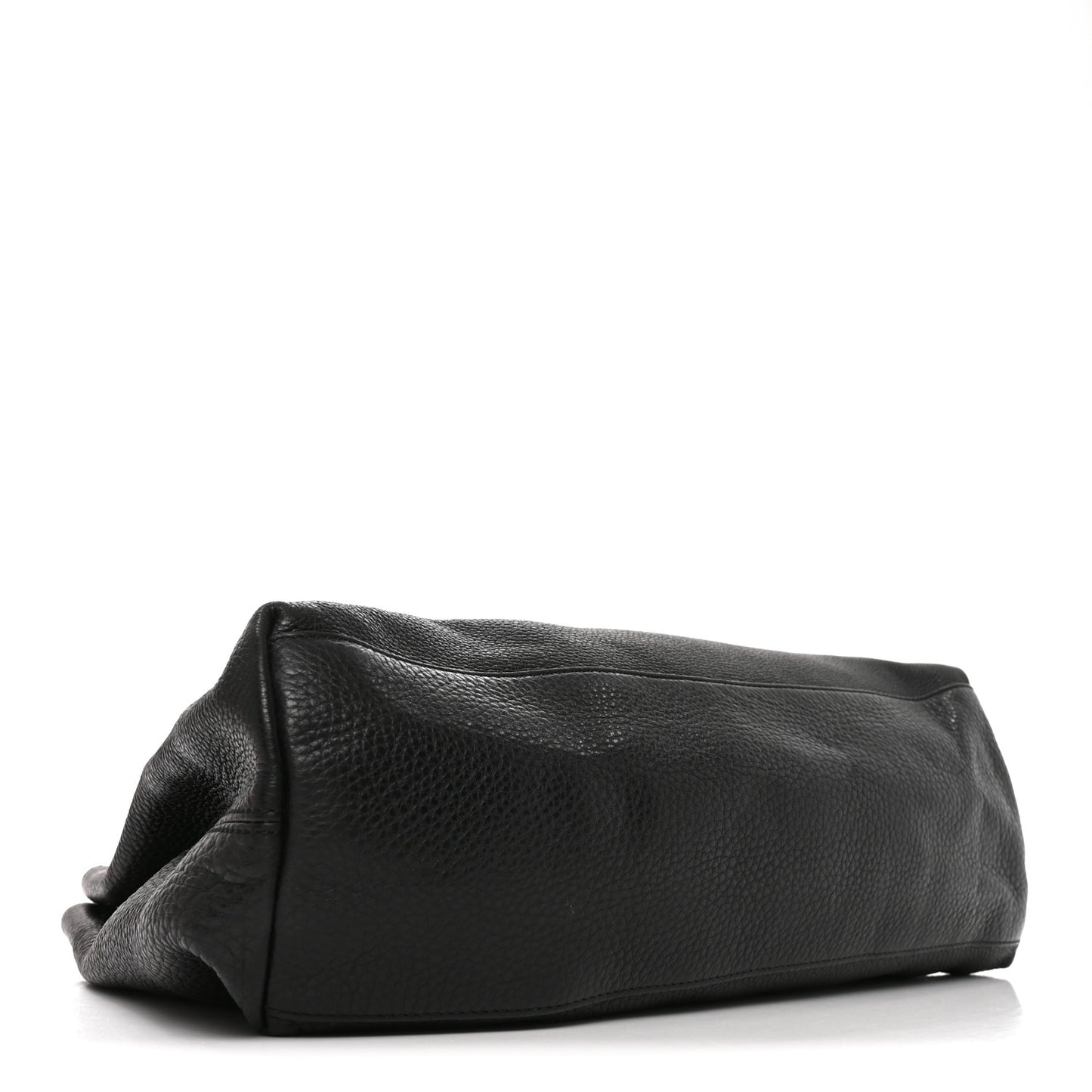 Pebbled Calfskin Medium Soho Chain Shoulder Bag Black