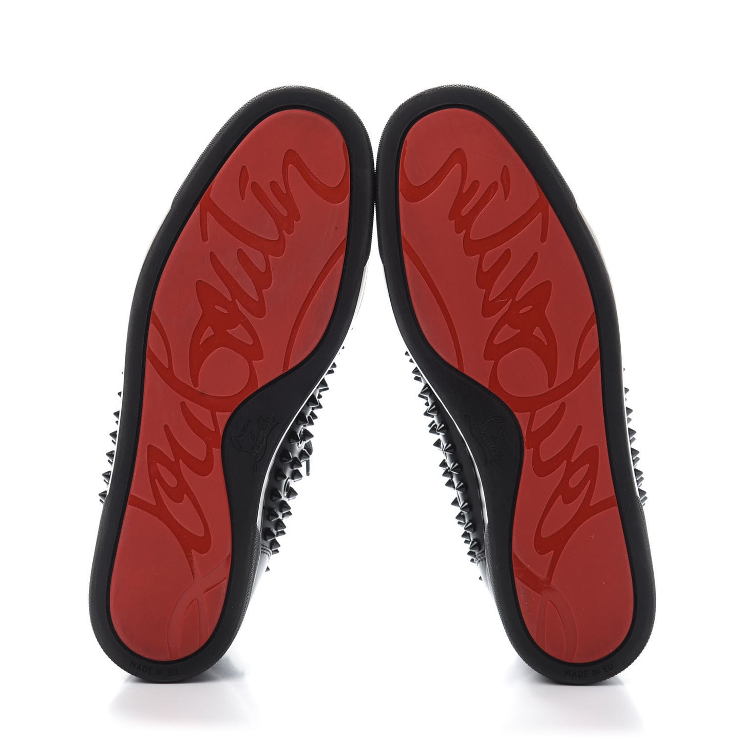 Calfskin Mens Louis Spikes Flat Sneakers 43 Black