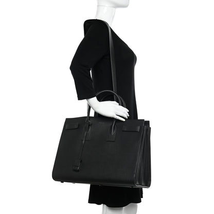 Saint Laurent Grained Calfskin Large Sac De Jour Carryall Black 2 of 10