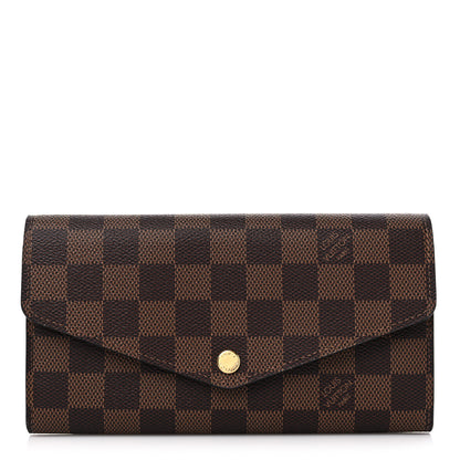 Louis Vuitton Damier Ebene Sarah Wallet NM Rose Ballerine 1 of 12