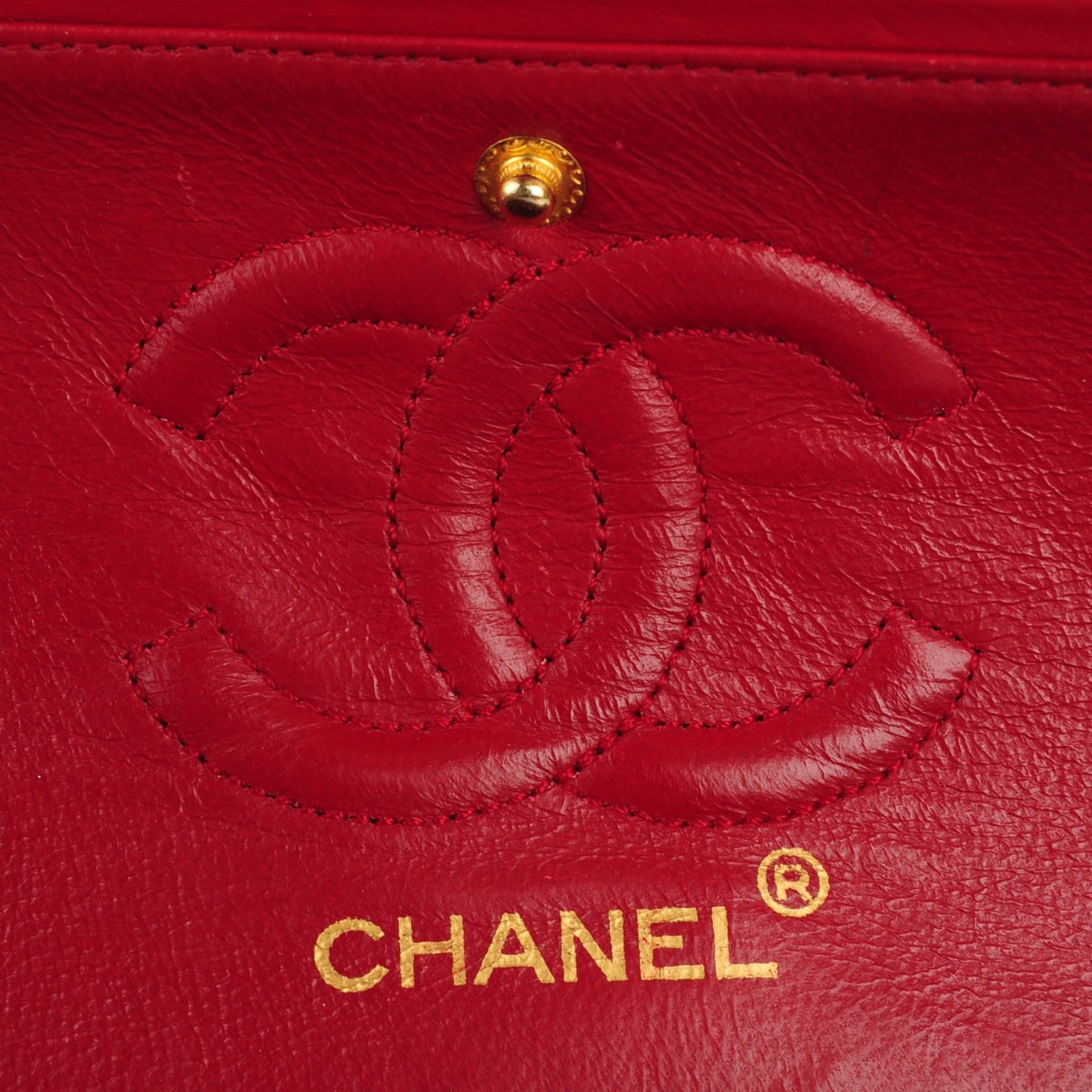 Lambskin Quilted Small Double Flap Red