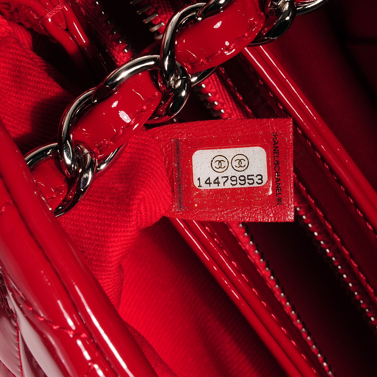 Chanel Patent Quilted Small Just Mademoiselle Red 7 of 10