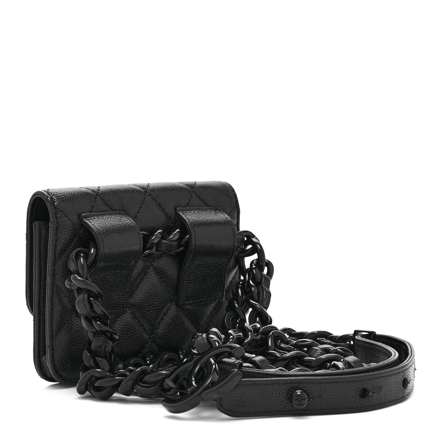 Chanel Caviar Quilted My Everything Belt Flap Card Holder Black 3 of 12