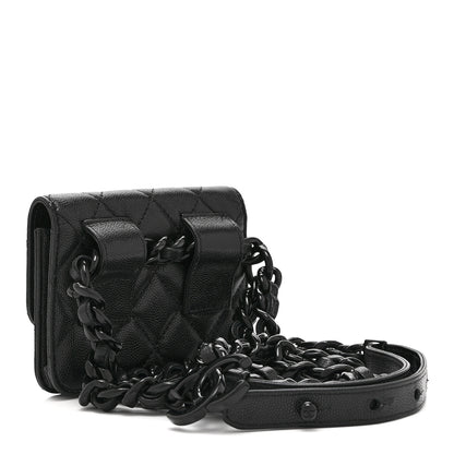 Chanel Caviar Quilted My Everything Belt Flap Card Holder Black 3 of 12
