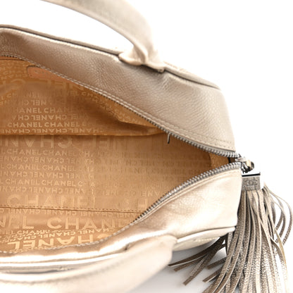 Chanel Metallic Caviar Quilted Timeless Bowler Silver 5 of 14