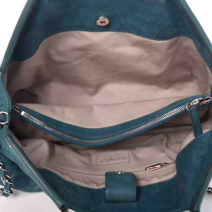Chanel Iridescent Calfskin Quilted Small Sea Hit Tote Blue 6 of 13