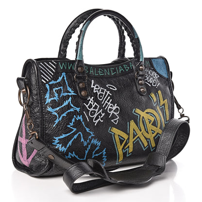 Balenciaga Agneau Graffiti All Over Classic Hardware S City Black Multicolor 3 of 10