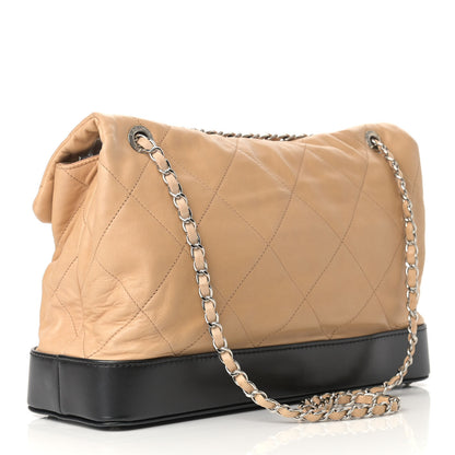 Chanel Calfskin Quilted VIP Flap Beige Black 3 of 14