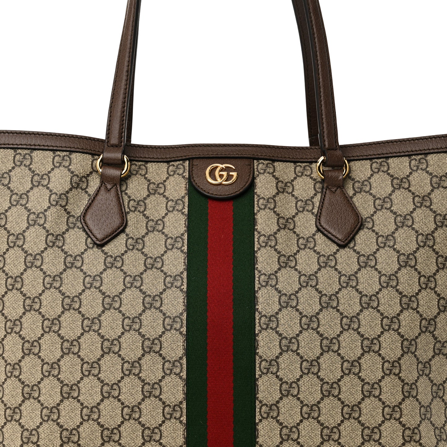 GG Supreme Monogram Medium Ophidia Shopping Tote Brown