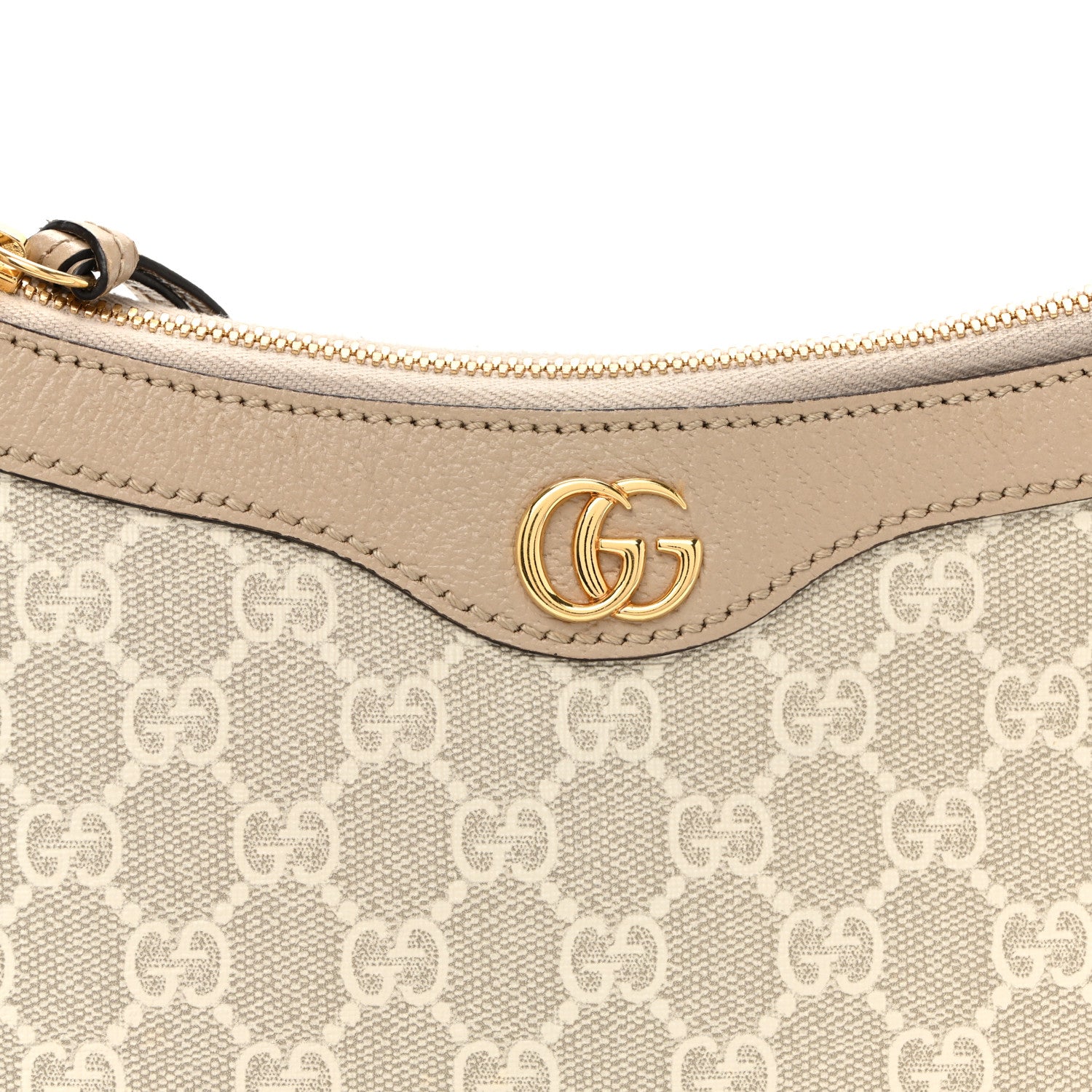 Gucci GG Supreme Monogram Textured Dollar Calfskin Small Ophidia Hobo Beige Mystic White Oatmeal 7 of 10