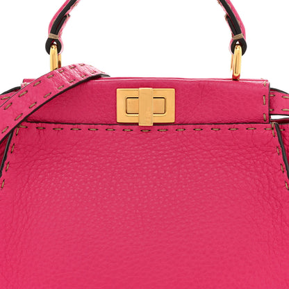 Fendi Cuoio Romano Selleria Mini Peekaboo Iconic Satchel Fuxia 8 of 13
