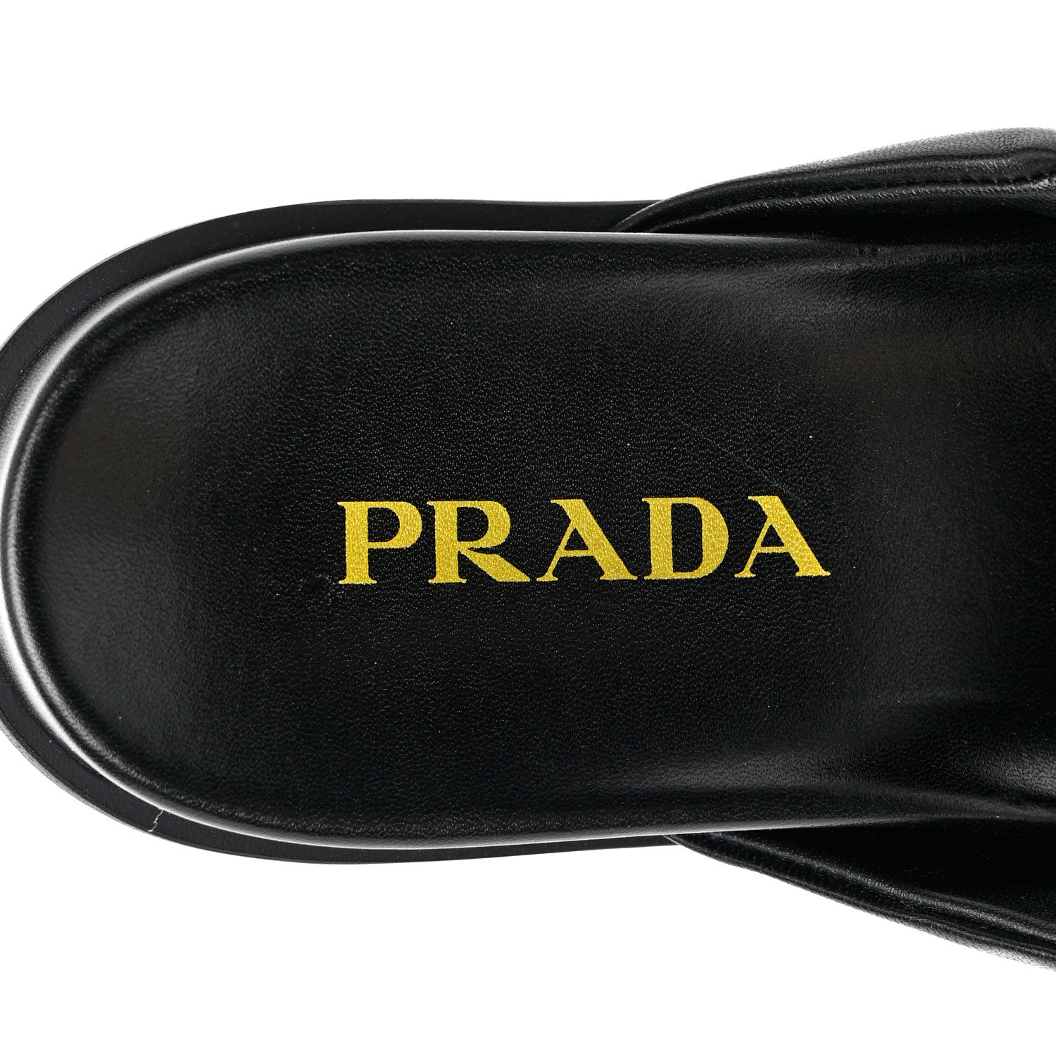 Prada Nappa Logo Quilted Criss Cross Slide Sandals 40 Black 7 of 10