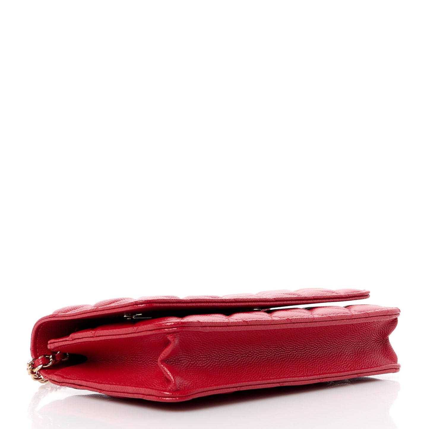 Caviar Quilted Wallet on Chain WOC Red