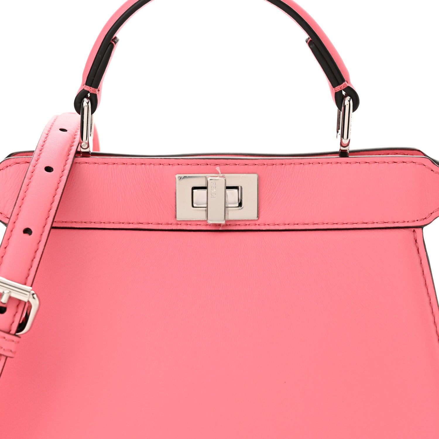 Fendi Shiny Nappa Petite Peekaboo I SEE U Satchel Pink Dalia 10 of 12