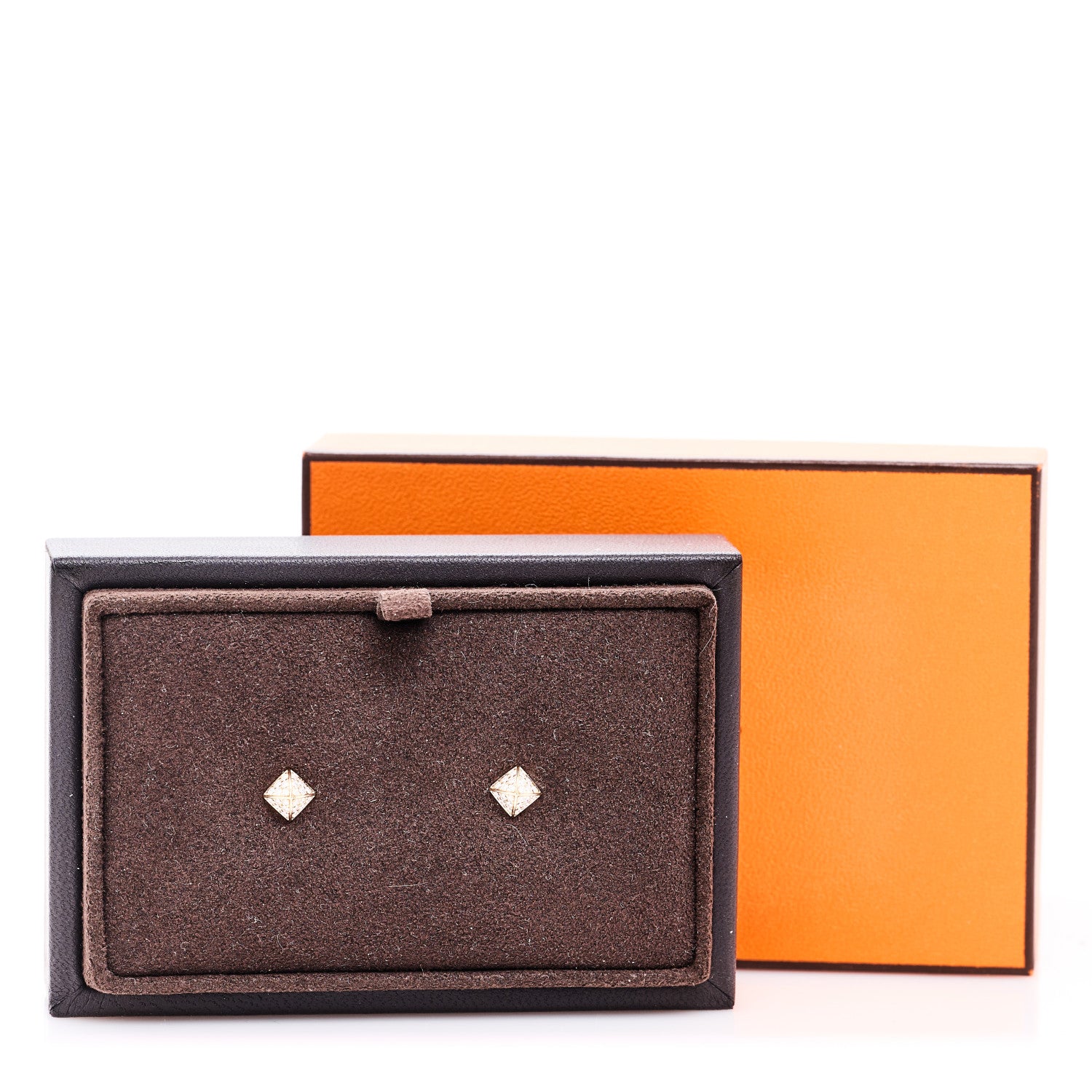 Hermes 18K Rose Gold Diamond Clou d'H Stud Earrings 5 of 5