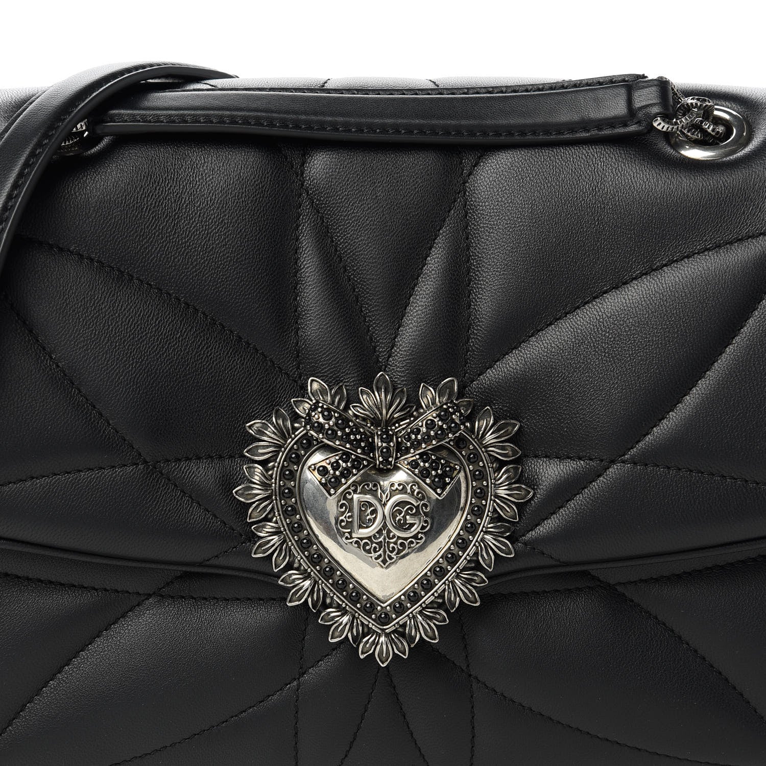 Dolce & Gabbana Lambskin Devotion Shoulder Bag Black 10 of 11