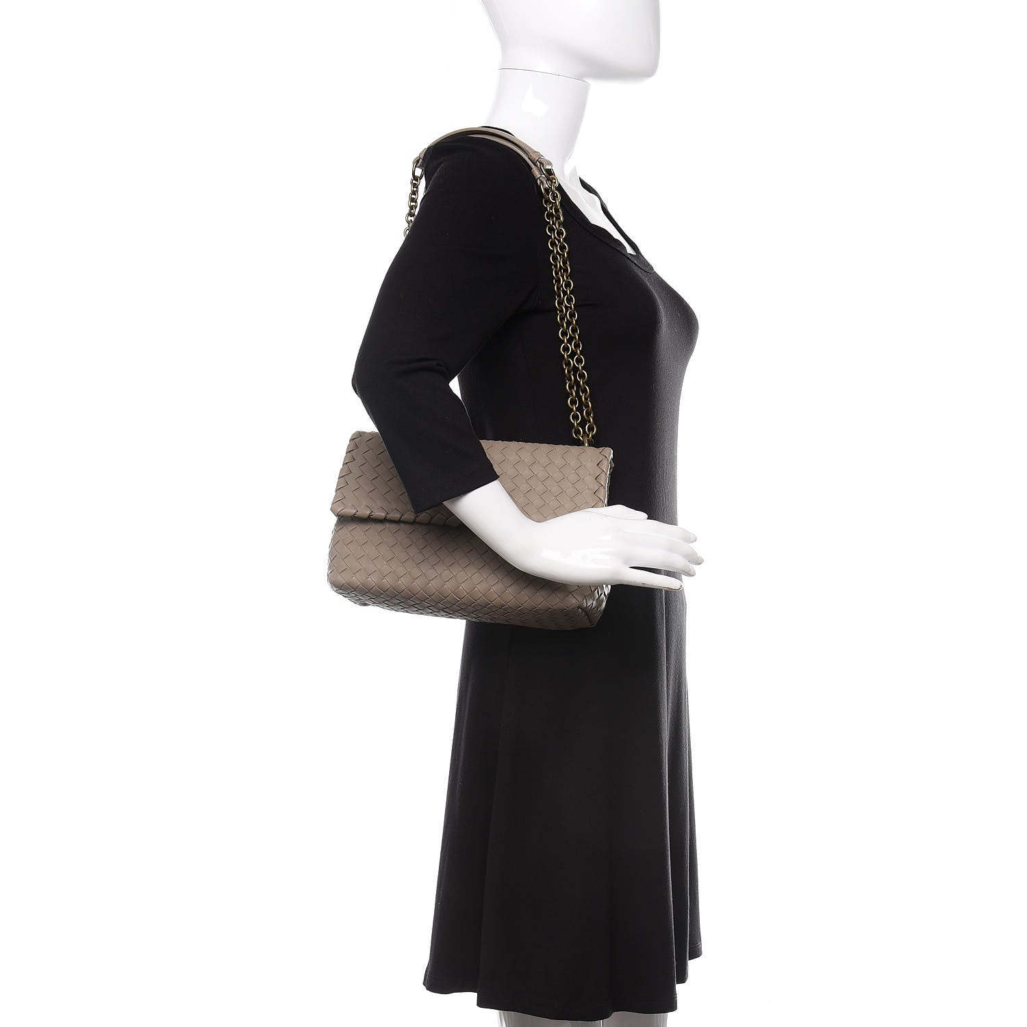 Bottega Veneta Nappa Intrecciato Small Olimpia Shoulder Bag Steel 2 of 9