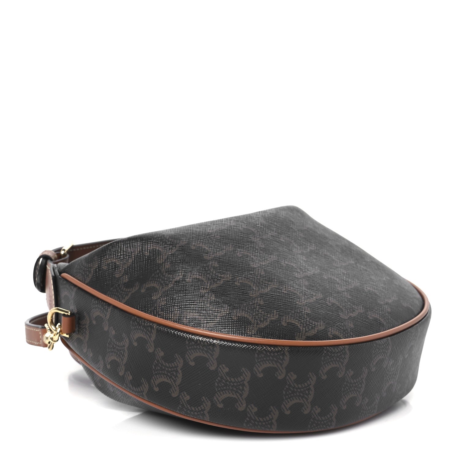 Celine Calfskin Triomphe Canvas Teen Lulu Shoulder Bag Tan 4 of 12