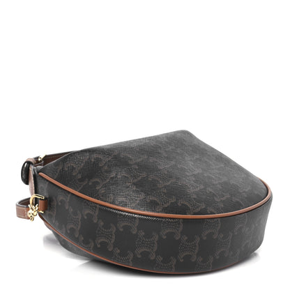 Celine Calfskin Triomphe Canvas Teen Lulu Shoulder Bag Tan 4 of 12
