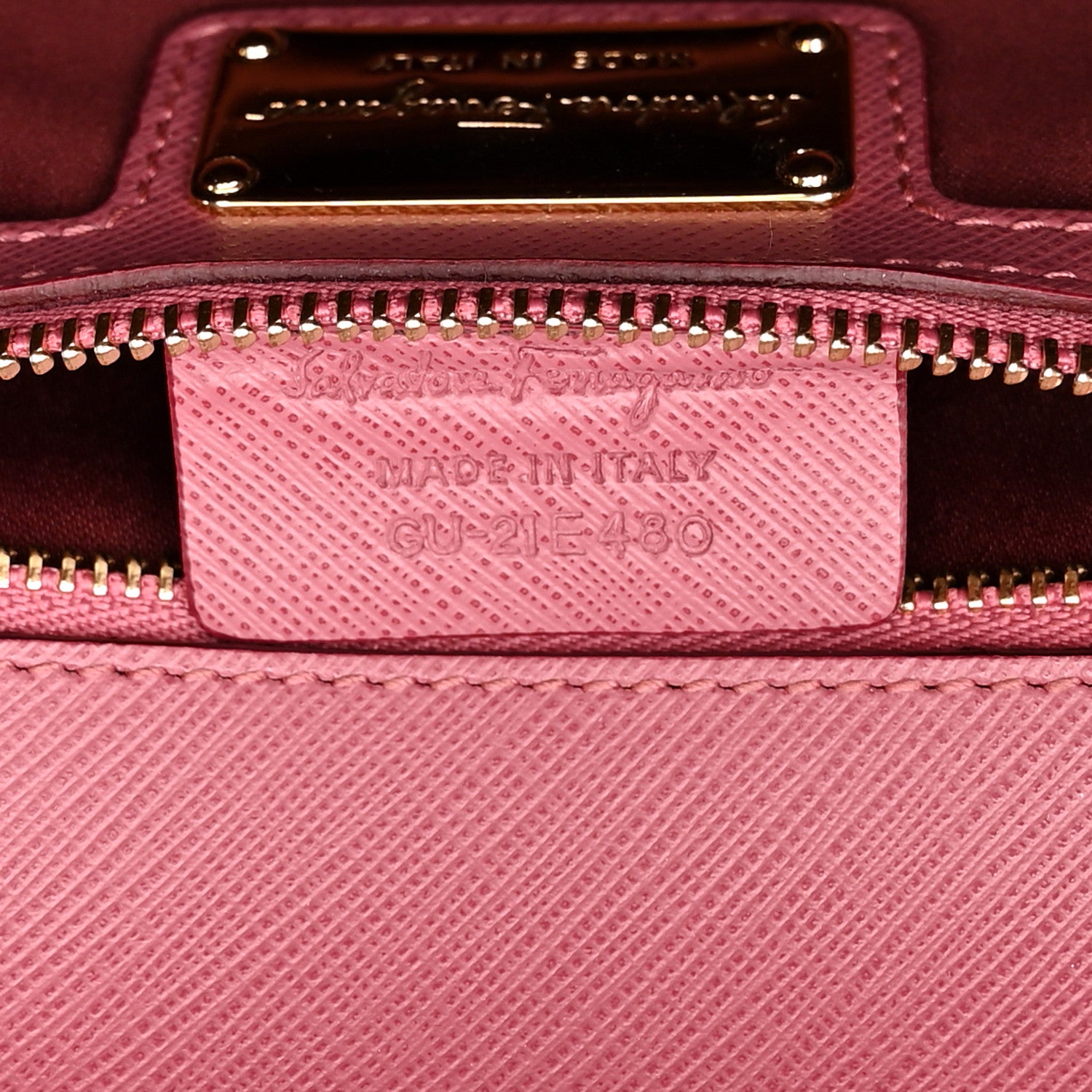 Salvatore Ferragamo Printed Calfskin Ginny Shoulder Bag Griotte 7 of 13