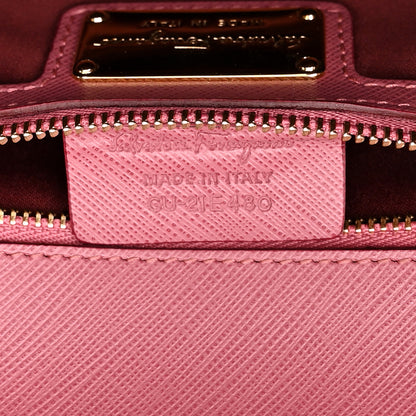 Salvatore Ferragamo Printed Calfskin Ginny Shoulder Bag Griotte 7 of 13