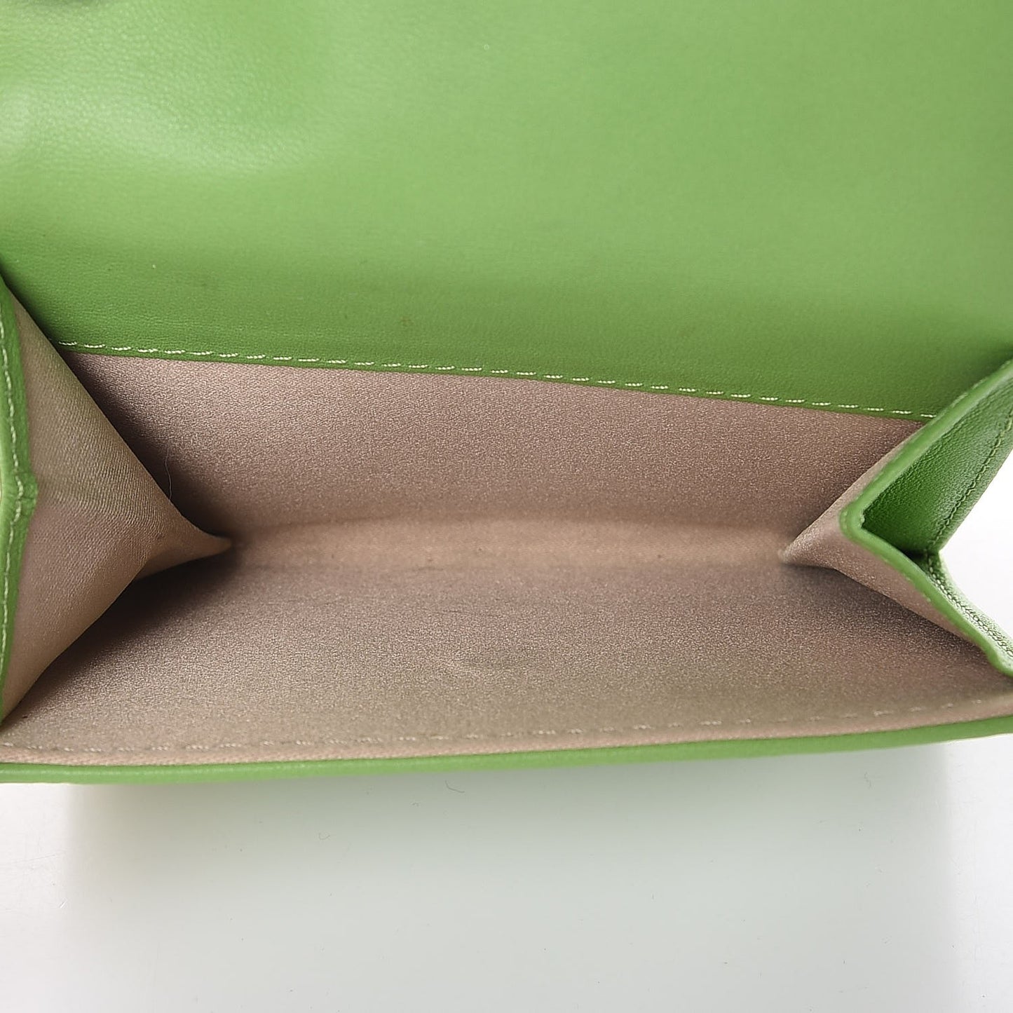 Lambskin Embossed Camellia French Wallet Light Green