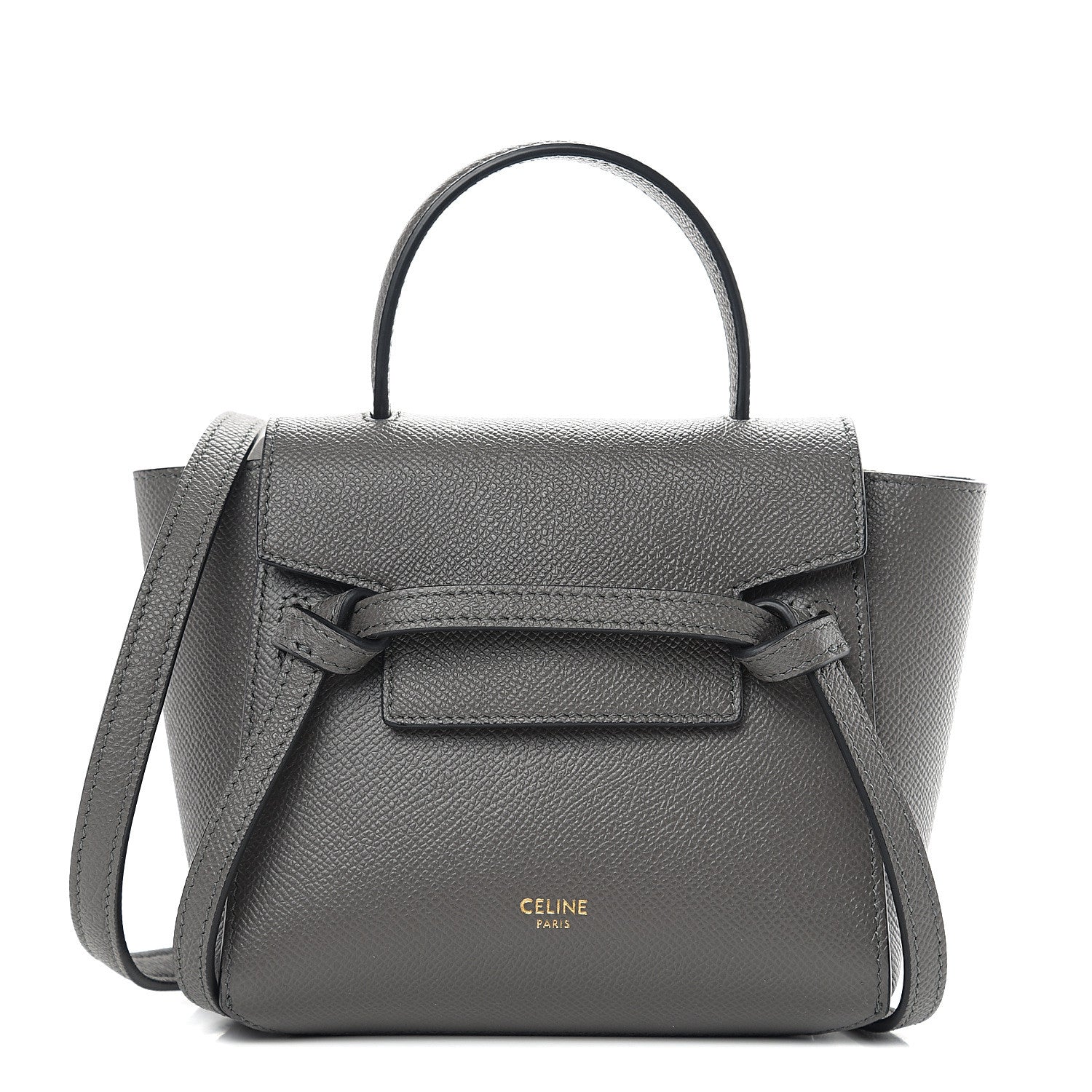 Celine Grained Calfskin Pico Belt Bag Grey 1 of 9