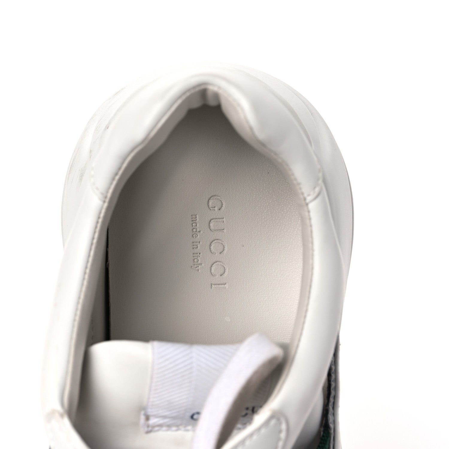 Gucci Demetra Web Womens Rhyton Cut Out Sneakers 39.5 Great White Grey 7 of 8