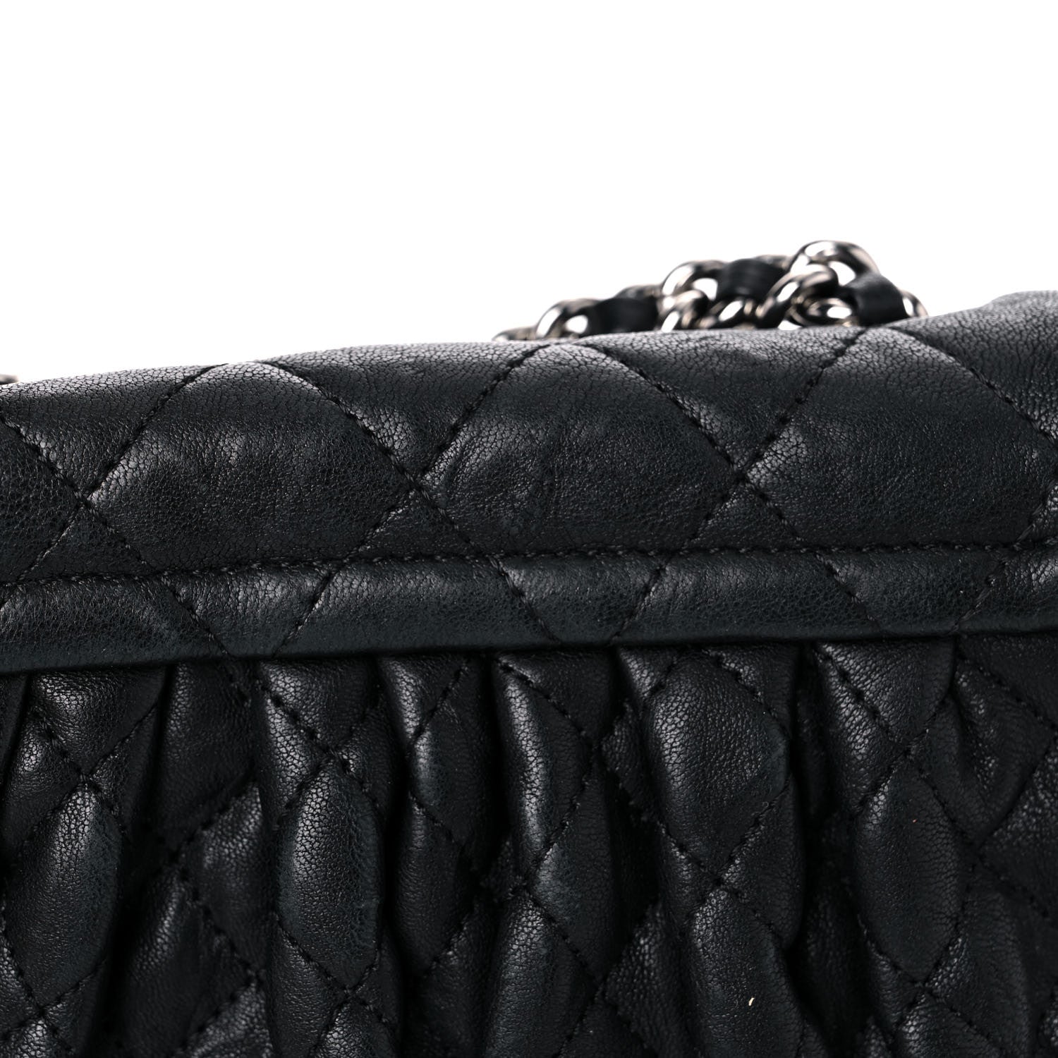 Chanel Washed Lambskin Quilted Medium Chain Around Messenger Black 14 of 14