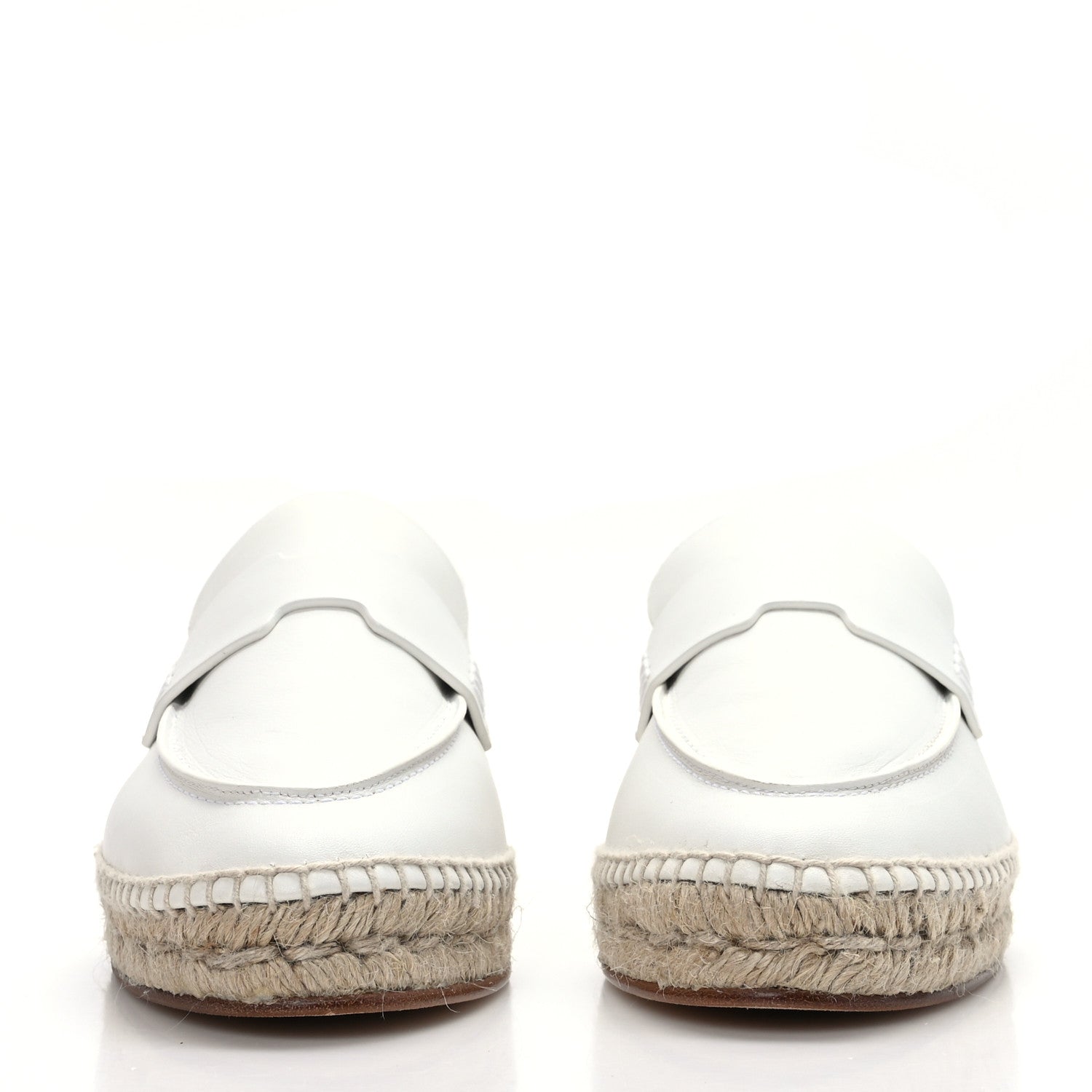 Hermes Calfskin Womens Trip Espadrilles 37 White 2 of 8