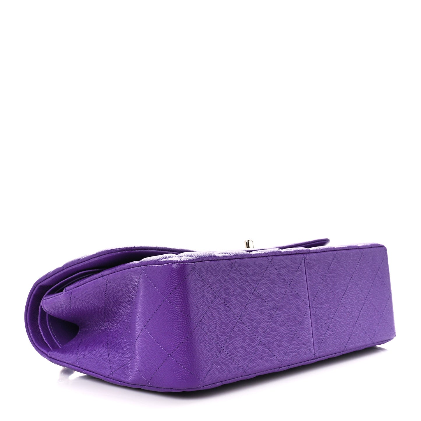 Caviar Quilted Jumbo Double Flap Purple