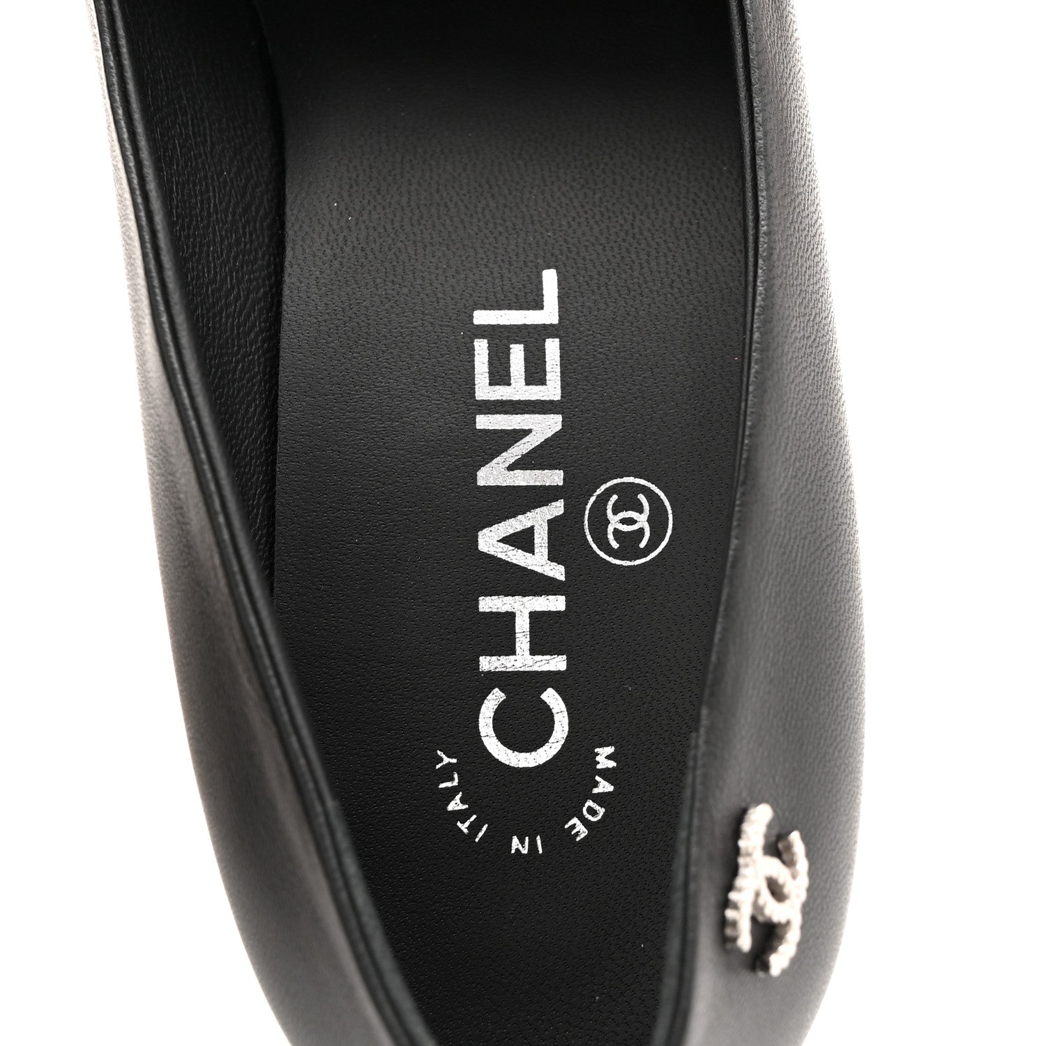 Chanel Lambskin CC Pumps 39.5 Black 8 of 10