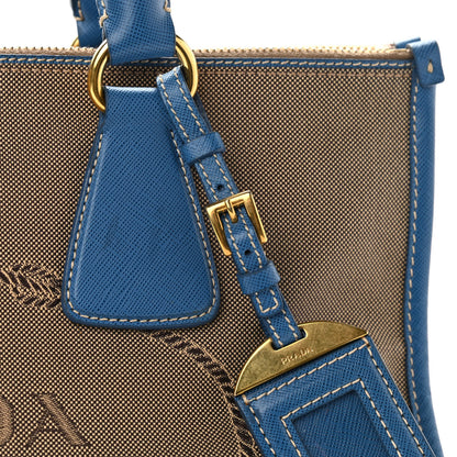 Prada Jacquard Logo Tote Azzurro 18 of 22