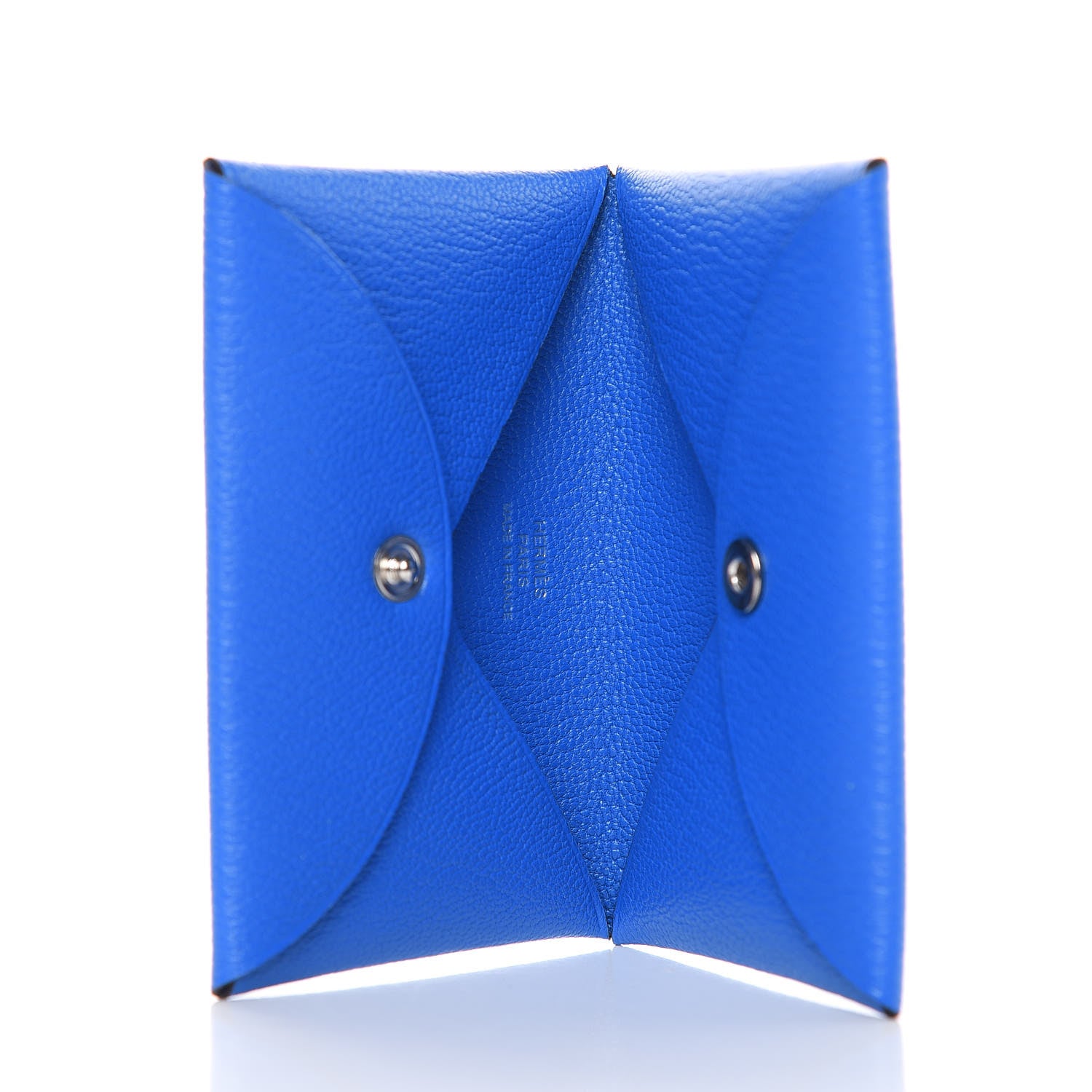 Hermes Chevre Mysore Calvi Card Case Bleu Hydra 5 of 7