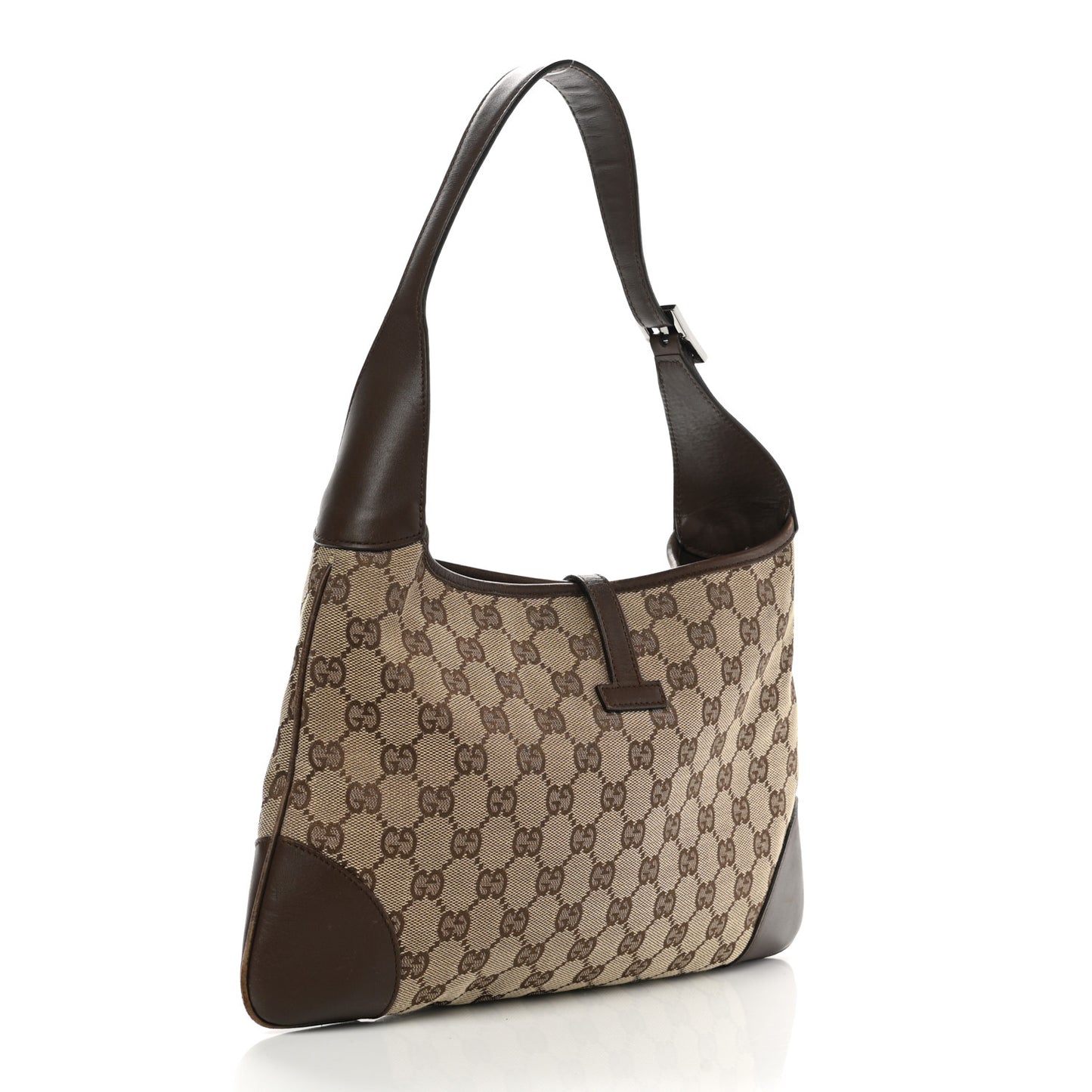 Monogram Lobster Clasp Jackie O Hobo Brown