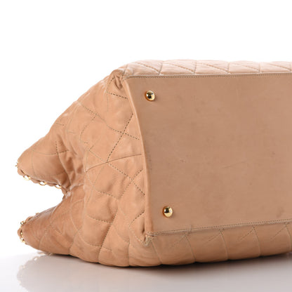 Chanel Calfskin Quilted Small Chain Me Tote Light Beige 14 of 15