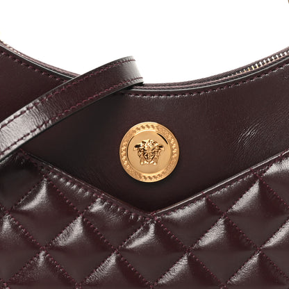 Versace Nappa Quilted Medusa Shoulder Bag Burgundy 7 of 9