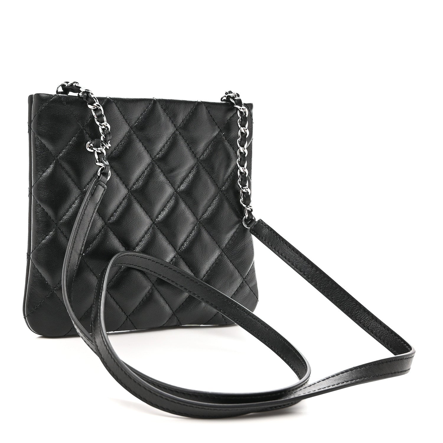 Chanel Lambskin Quilted Uniform Crossbody Bag Black 1911756